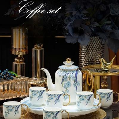 BỘ ẤM CHÉN HỌA TIẾT HOA - VIỀN VÀNG CAO CẤP